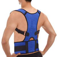 CFR Posture Corrector for Men and Women Back Brace with Fully Adjustable Straps Cushion Magnet Belt Improves Posture Provides Lumbar Support Relieve Lower and Upper Back Pain,Blue,Medium