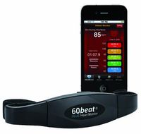 60beat Heart Rate Monitor for iPhone, Android & ANT Plus Devices, Black