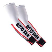 iMakcc 1 Pair Sport Skin Arm Sleeve Cooling UV Cover Sun Protective Stretch Armband for Cycling, Driving, Outdoor Activities. (XL, red)