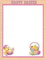 Happy Easter Chicks & Easter Basket Stationery Printer Paper 26 Sheets