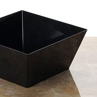 BalsaCircle 12 pcs 42 oz Black Plastic Square Bowls - Disposable Wedding Party Catering Tableware
