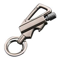 xianmaige Multi-Function Metal Fire Starter Match Lighter Key Chain Multifunction Tool Cigarette Lighter Key Chain Creative Portable (Silver)
