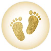 Gold Baby Footprint Seals, 140 Count