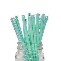 Ipalmay Sparkle Foil Green Mermaid Cocktail Paper Straws, Disposable Biodegradable Drinking, 7.75 Inches, Pack of 150