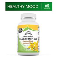 Terry Naturally St John's Wort 900-900 mg, 60 Vegan Tablets - Emotional Health Support Supplement, Promotes Positive Mood, Provides Full Clinical Dose - Non-GMO, Gluten-Free - 60 Servings