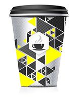 Double Walled Disposable Cups – 100-Pcs 12Set Bulk Coffee Paper Cups – Double Wall Insulated Cups – Resealable Coffee Lid and Anti-Spilling Design – Ideal for Café, Catering, Home (Thanks for a Latte)