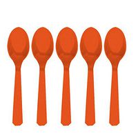 Amscan Heavy Duty Party Spoon Tableware, Orange Peel, Plastic , Full Size, Pack of 48 Party Supplies