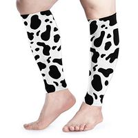 BLongTai Cow Print Calf Compression Sleeve Men Womens Running Leg Sleeve for Shin Splint Muscle Pain Relief (1 Pair)