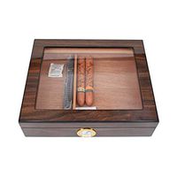 Cigar Humidor Desktop Cigar Humidor Cigar box, Spanish cedar wood production with hygrometer and humidifier constant temperature and humidity storage storage portable, large-capacity cigarette case 30