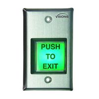 Visionis VIS-7000 Indoor Green Square Request to Exit Button for Door Access Control with LED Light, NC, C and NO Outputs
