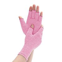 Arthritis Compression Gloves Relieve Pain from Rheumatoid, RSI, Carpal Tunnel, Rheumatiod, Tendonitis, Hand Gloves Fingerless for Dailywork - Open Finger (Pink, M)