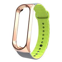 Lyperkin Strap Compatible with Xiaomi Mi Band 3 Bracelet, Premium Silicone Wristband with Mental Case Replacement Band Accessories for Xiaomi Mi Band 3 S-24