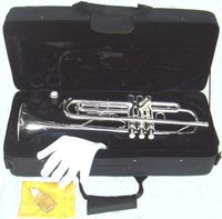YMC Trumpet New Concert Band Real Silver plated Trumpet with Case