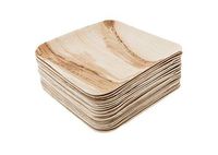 Bosnal - Palm Leaf Biodegradable Plates; 7 inch, Square, 25 pcs, Compostable, Bamboo and Wood Style, Stackable, Restaurant Grade, Earth Friendly, Alternative to Paper Plates