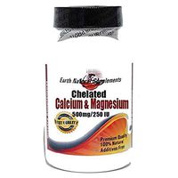 Chelated Calcium and Magnesium 500mg/250mg * 100 Caps 100% Natural - by EarhNaturalSupplements