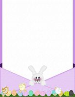 White Easter Bunny & Eggs & Chicks Stationery Printer Paper 26 Sheets