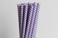 Lavender Chevron Paper Straws (50)