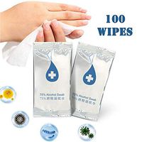 75% Alcohol Wet Wipes, Alcohol Swabs Individually Wrapped Large Size(5.5"x 7.1"), Alcohol Detergent Wipes for All-Purpose Cleaning (100 Wipes)