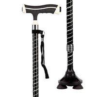Healthcom Secure Walking Cane Multifunction Walking Cane Holders Aluminum Alloy Non-Slip Cane Height Adjustable Folding Walking Stick with Sleek for Men Women with LED