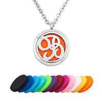 CLY Jewelry Essential Oil Stainless Steel Locket Letter B Pendant Personalized Name Monogram Initial Aromatherapy Diffuser Necklace
