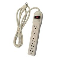 Uninex PS09S6 Heavy Duty 6 AC Outlet Power Strip, Surge Protector, 14/3 AWG, UL Listed, 6-Foot