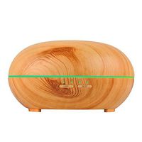 Fenjun - Ultrasonic Aroma Essential Oil Diffuser - 300ml Wood Grain Cool Mist Humidifier with 7 Color LED Lights For Home, Mist Control, Auto Turn OFF (Light wood grain)