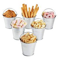 ECYC 6 Pcs Mini Metal Buckets Tinplate Tin Pails with Handles for Christmas Wedding Party