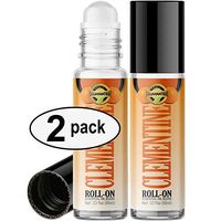 Clementine Roll On Essential Oil Rollerball (2 Pack - Pure Clementine Oil) Pre-diluted with Glass Roller Ball for Aromatherapy, Kids, Children, Adults Topical Skin Application - 10ml Bottle