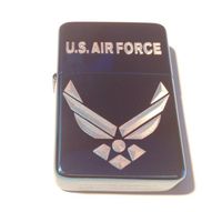 Vector KGM Thunderbird Custom Lighter - Military Armed Forces Airforce Wings Logo Blue Sparkle Sapphire High Polish Chrome Rare!