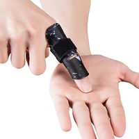 Kuangmi Finger Sleeve Support Protector Finger Splint Brace Pain Relief for Basketball Volleyball Baseball (L/XL(Single), Black)