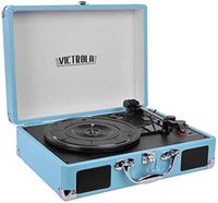 Victrola VSC-550BT 3-Speed Vintage Bluetooth Suitcase Turntable-Turquoise-Renewed