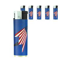 Vintage American Flag Set of 5 Lighters D10 Patriotic Freedom American Heroes Veterans