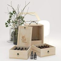 Wooden Essential Oil Box 3 Tier Oils Storage Case Holds 75 Bottles Natural Pine