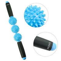 Cellulite Remover Muscle Roller Massage Stick, Cellulite Massager Deep Tissue Trigger Point Hand Roller Fat Remover Release 3 Balls(Blue)