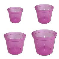 Slotted Clear Orchid Pots by rePotme - Growers Assortment (8 pots - 2 Each, Rose Quartz)