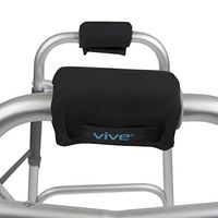 Vive Walker Grips - Padded Hand Covers - Soft Cushion Padding Medical for Folding Rolling Wheelchair, Rollator Handle, Senior, Elderly Grippers - Crutch Handle Pads - Mobility Aid Hand Cushion (Black)