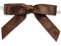6ct. Pre-Tied Choc Brown 2" Satin Gift Bows Wire Ties Ready-to-Use 3/8" Ribbon ngKE -190