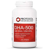 Protocol For Life Balance - DHA-500 - Supports Cognitive Function, Healthy Heart, Brain, Joints, Vision, Skin, Vascular Health, Helps to Reduce Inflammation, and Supports Immune System - 120 Softgels