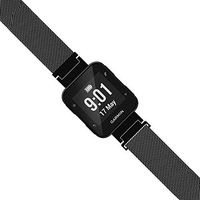 LeiOu Steel Mesh Strap Compatible with Garmin Forerunner 35 Band (Black Small)