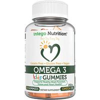 Kids Omega 3 Gummies with Flax Oil | 250mg Omega Oil Chewable Dietary Supplement, Supports Healthy Brain Function, Vision and Heart Health, 100% Vegan, Gluten and Gelatin-Free | 60 Count