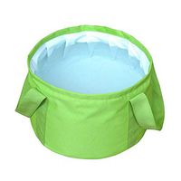 Bi-Sonic Lee 15L Collapsible Bucket Foldable Bucket Portable Washbasin with Handle Multifunctional for Travel Outdoor Camping Hiking Fishing Washing with Carrying Pouch (Green)