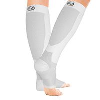 OrthoSleeve FS6+ Compression Foot and Calf Sleeve (Pair), White, Small
