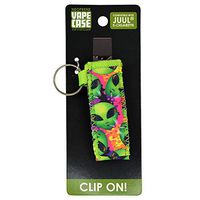 Clip-On Neoprene Vape E-Cigarette Case with Key Ring - Aliens