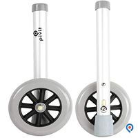 Pivit Auto Stop Walker Wheels | 5" | Pack of 2 | Large Wheels Glide Over Almost Any Surface | Brake Or Roll with Simple Pressure Activated Braking | Fits Any Brand 1" Tubing Limited Lifetime Warranty