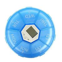 Electronic Weekly Pill Organizer, Tuscom 7 Day Weekly Digital Pill Dispenser Pill Planner Pill Box Meds Case with Timer Alarm Remider for Medications Pills Supplements Vitamins Fish Oil (Blue)