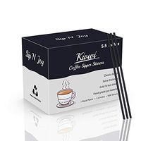 Kivwi Coffee Stirrer Straw, For Coffee and Cocktail, Bar Restaurant and Home Use, FDA Approved, Extra Thickness 1,000/box (Black 5.5")