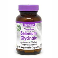 BlueBonnet Albion Yeast-Free Selenium Glycinate Vegetarian Capsules, 200 mcg, 90 Count