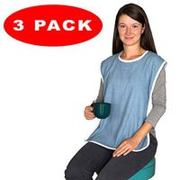 3 Pack - Terry Cloth Adult Bibs/Senior Meal Time Clothing Protector Hook and Loop Closure