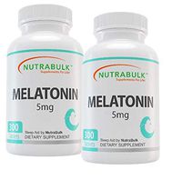 NutraBulk Melatonin - Fast Dissolve Nighttime Sleep Aid 5 mg for Adults - 600 Chewable Tablets.