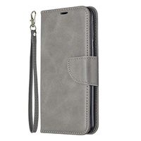 Lomogo Samsung Galaxy M20 Case Leather Wallet Case with Kickstand Card Holder Shockproof Flip Case Cover for Galaxy M20 - LOBFE150183 Grey